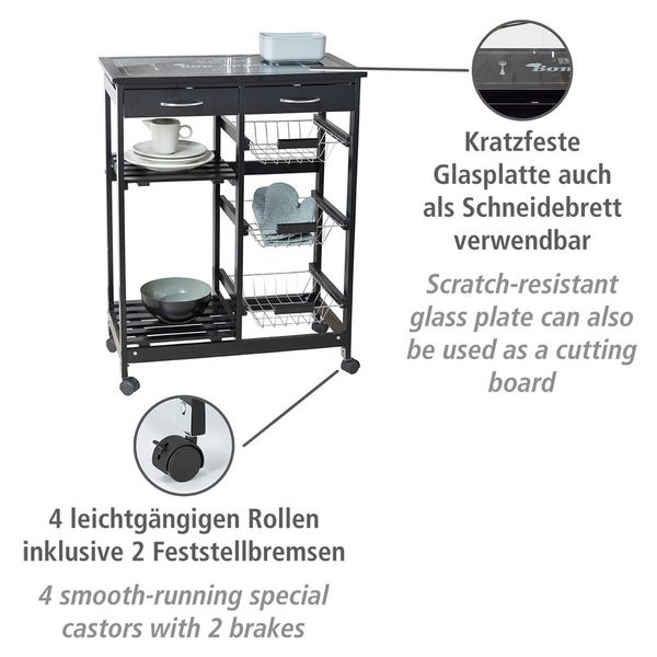 Produktbild: K&uuml;chenwagen Mod. Bon Appetit, K&uuml;chenregal, aus MDF