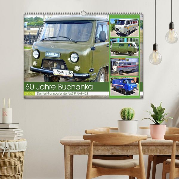 Produktbild: 60 Jahre Buchanka - Der Kult-Transporter der UdSSR UAZ-452 (Wandkalender 2026 DIN A2 quer), CALVENDO Monatskalender