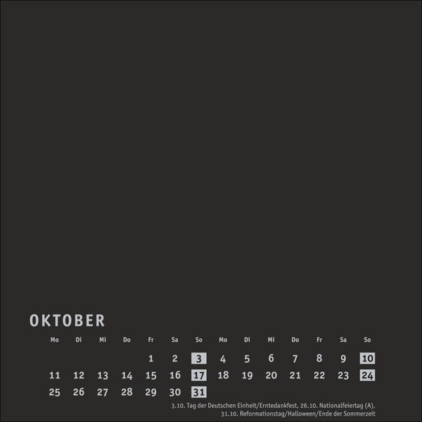 Produktbild: Premium-Bastelkalender schwarz klein 2027