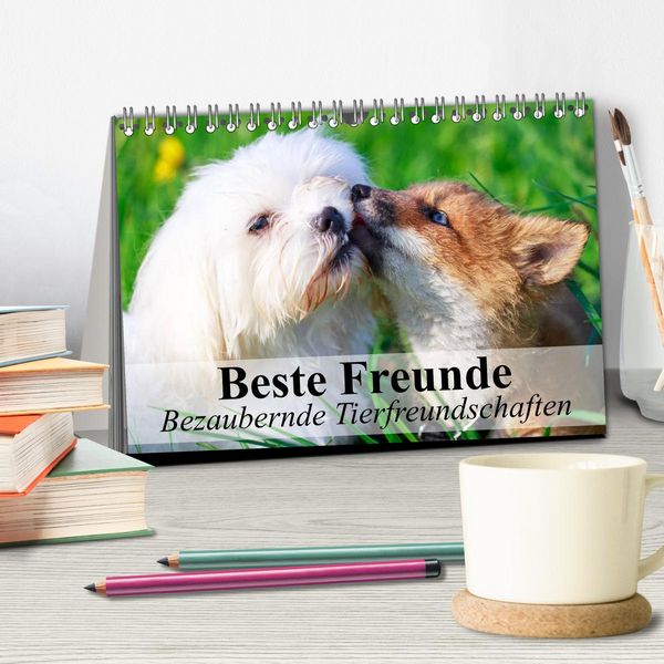 Produktbild: Beste Freunde - Bezaubernde Tierfreundschaften (Tischkalender 2026 DIN A5 quer), CALVENDO Monatskalender