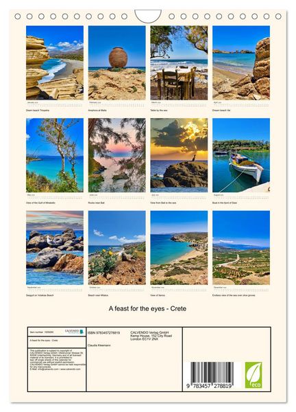 Produktbild: A feast for the eyes - Crete (Wall Calendar 2026 DIN A4 portrait), CALVENDO 12 Month Wall Calendar