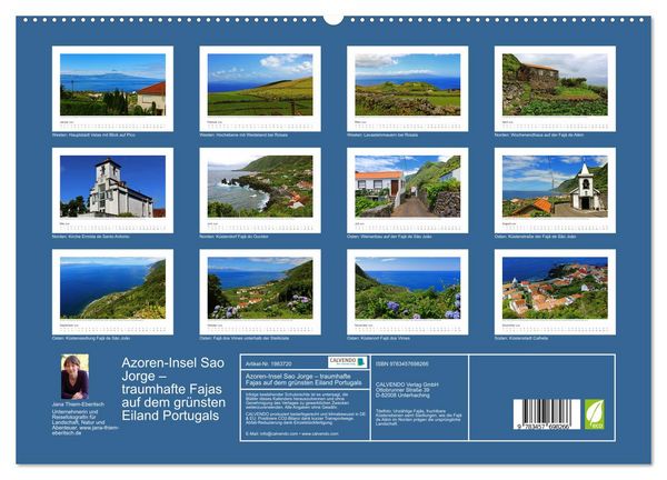 Produktbild: Azoren-Insel Sao Jorge &ndash; traumhafte Fajas auf dem gr&uuml;nsten Eiland Portugals (hochwertiger Premium Wandkalender 2026 DIN A2 quer), Kunstdruck in Hochglanz