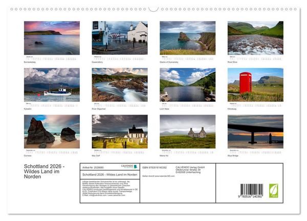 Produktbild: Schottland 2026 - Wildes Land im Norden (hochwertiger Premium Wandkalender 2026 DIN A2 quer), Kunstdruck in Hochglanz