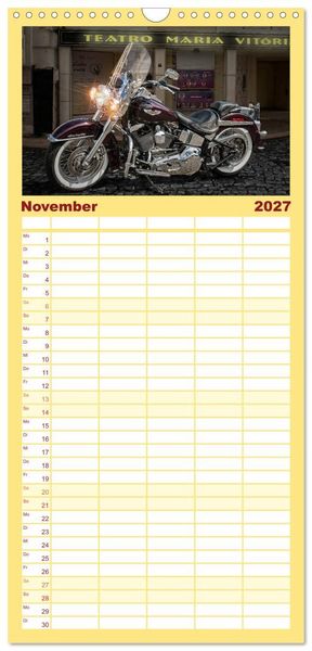 Produktbild: Familienplaner 2027 - Motorrad-Tr&auml;ume &ndash; Chopper und Custombikes mit 5 Spalten (Wandkalender, 21 x 45 cm) CALVENDO