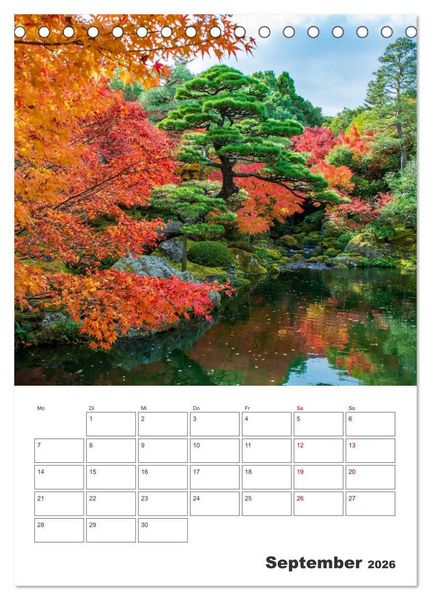 Produktbild: Herbst im japanischen Garten (Tischkalender 2026 DIN A5 hoch), CALVENDO Monatskalender
