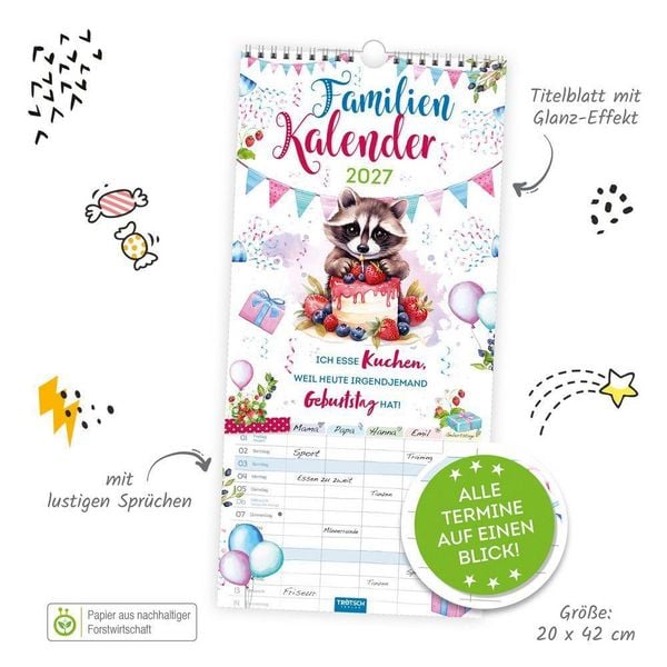 Produktbild: TR&Ouml;TSCH - Familienkalender Spruchreif 2027