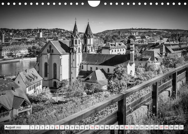 Produktbild: W&Uuml;RZBURG Monochrome Impressionen (Wandkalender 2022 DIN A4 quer)