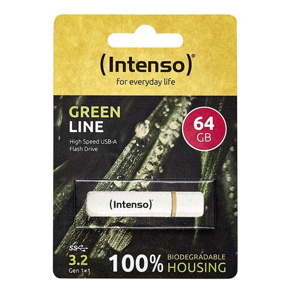Produktbild: Intenso Green Line USB-Stick 64GB Beige, Braun 3540490 USB-A (USB 3.2 Gen 1)