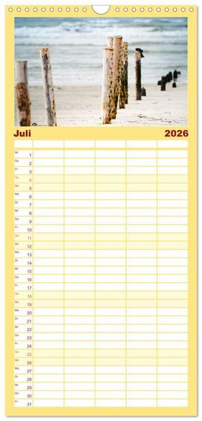 Produktbild: Familienplaner 2026 - Westj&uuml;tland - D&auml;nemarks Westen erleben mit 5 Spalten (Wandkalender, 21 x 45 cm) CALVENDO