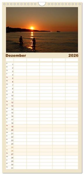 Produktbild: Familienplaner 2026 - Cala Ratjada mit 5 Spalten (Wandkalender, 21 x 45 cm) CALVENDO