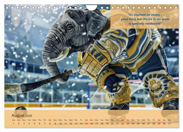 Produktbild: The most charming ice hockey animals in action (Wall Calendar 2026 DIN A4 landscape), CALVENDO 12 Month Wall Calendar