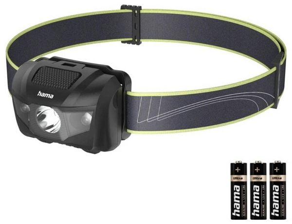 Produktbild: Hama LED-Stirnlampe "HL200", Batterien, Kopflampe zum Joggen, Sport, 4 Modi 00228615 Stirnlampe 73 g