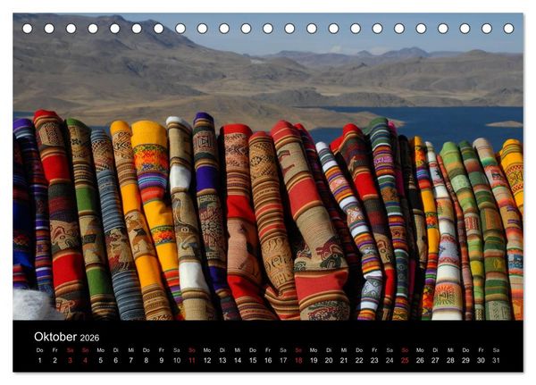 Produktbild: Peru &ndash; unterwegs (Tischkalender 2026 DIN A5 quer), CALVENDO Monatskalender
