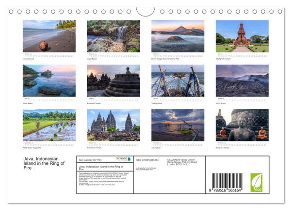 Produktbild: Java, Indonesian Island in the Ring of Fire (Wall Calendar 2026 DIN A4 landscape), CALVENDO 12 Month Wall Calendar