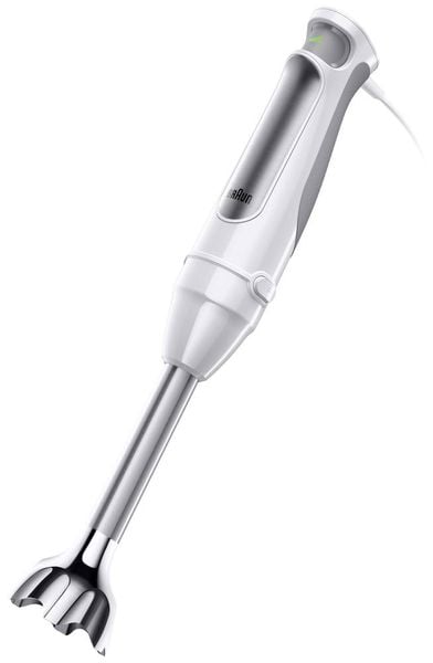 Produktbild: Braun MQ7020 WH Stabmixer 1000 W BPA-frei, stufenlose Geschwindigkeitseinstellung, mit Mixbecher Wei&szlig;, Silber