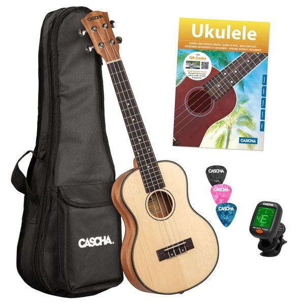 Tenor Ukulele Spruce Solid Top (incl. Bag padded, 3 Picks, Top: Spruce)