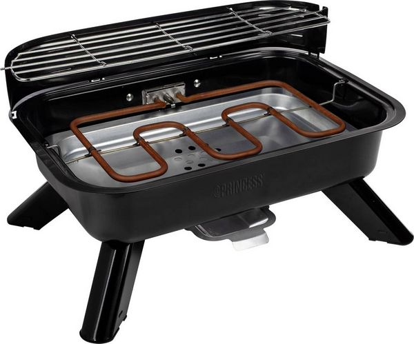 Produktbild: Princess 01.112252.01.001 Elektro, Holzkohle Grill mit Windschutz, mit Standfu&szlig;, mit manueller Temperatureinstellung Schwarz