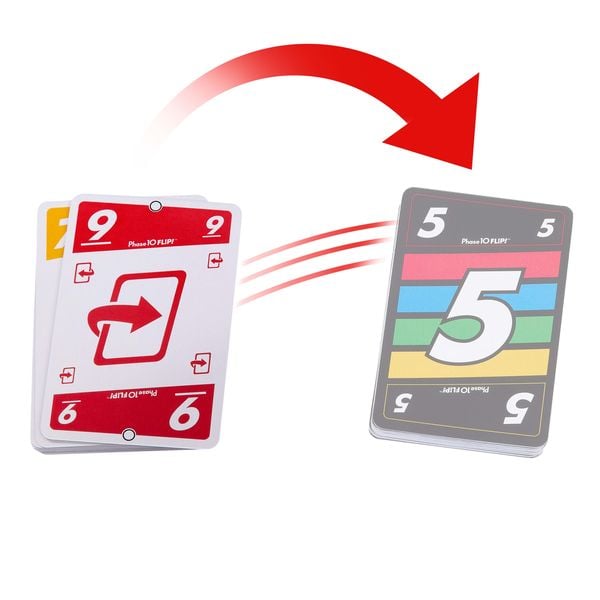 Produktbild: Phase 10 Flip Kartenspiel, klassisches Kartenspiel für die ganze Familie mit beidseitig bedruckten Karten für 2 bis 6 Spieler