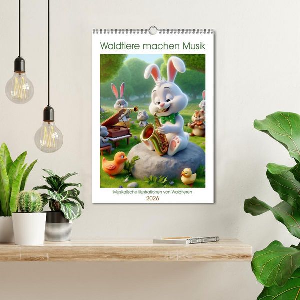 Produktbild: Waldtiere machen Musik (Wandkalender 2026 DIN A3 hoch), CALVENDO Monatskalender