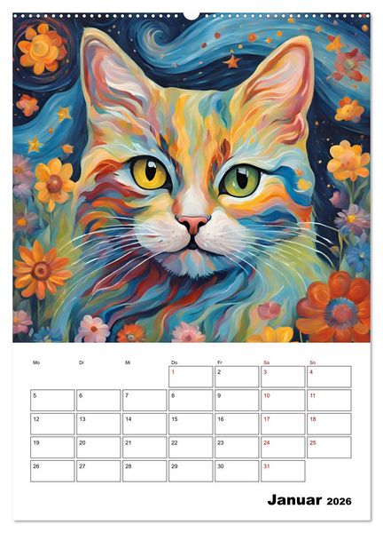 Produktbild: Katzenmagie (Wandkalender 2026 DIN A2 hoch), CALVENDO Monatskalender