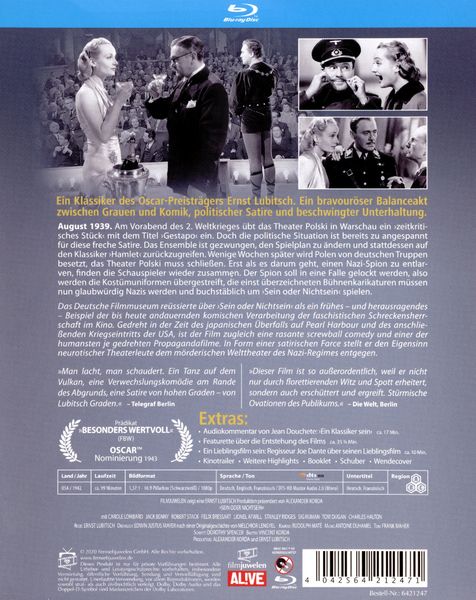 Produktbild: Sein oder Nichtsein - Ein Film von Ernst Lubitsch (Filmjuwelen)