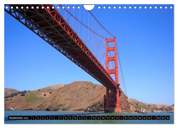 Produktbild: Golden Gate Bridge (Wandkalender 2026 DIN A4 quer), CALVENDO Monatskalender