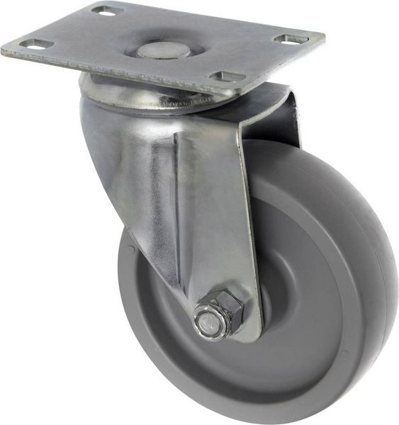 Produktbild: TOOLCRAFT TO-5137935 Lenkrolle 100mm mit Anschraubplatte Tragf&auml;higkeit (max.): 125kg