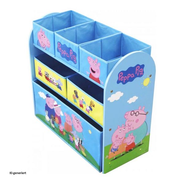 Produktbild: HTI-Living Peppa Pig Aufbewahrungsregal Kinder 3-st&ouml;ckig mit Boxen