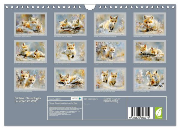 Produktbild: F&uuml;chse. Flauschiges Leuchten im Wald (Wandkalender 2027 DIN A4 quer), CALVENDO Monatskalender
