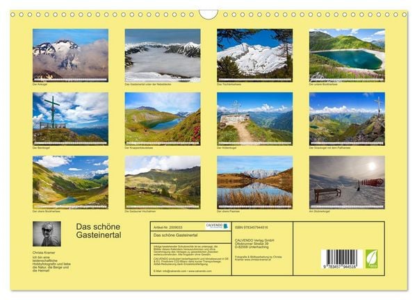 Produktbild: Das sch&ouml;ne Gasteinertal (Wandkalender 2026 DIN A3 quer), CALVENDO Monatskalender