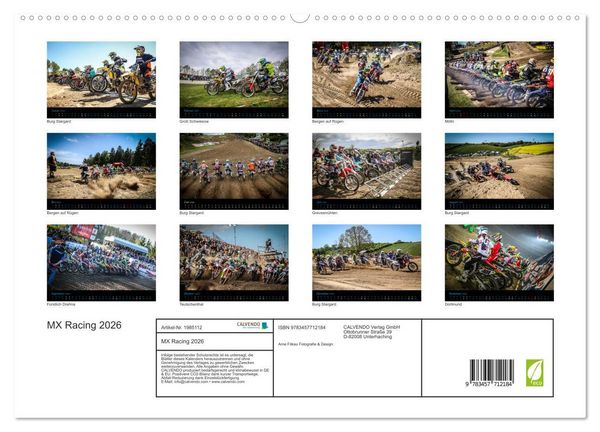 Produktbild: MX Racing 2026 (hochwertiger Premium Wandkalender 2026 DIN A2 quer), Kunstdruck in Hochglanz