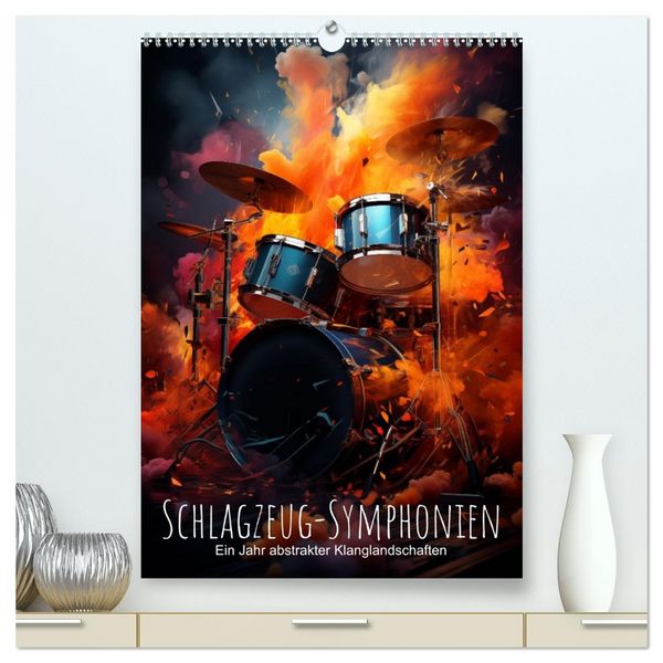 Produktbild: Schlagzeug-Symphonien: Ein Jahr abstrakter Klanglandschaften (hochwertiger Premium Wandkalender 2026 DIN A2 hoch), Kunstdruck in Hochglanz