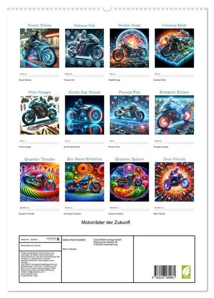 Produktbild: Motorr&auml;der der Zukunft (hochwertiger Premium Wandkalender 2026 DIN A2 hoch), Kunstdruck in Hochglanz
