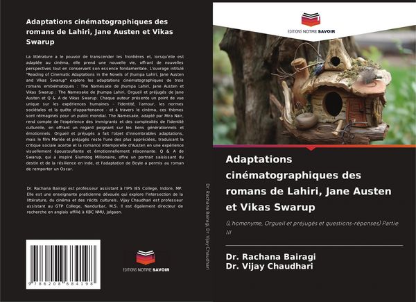 Produktbild: Adaptations cin&eacute;matographiques des romans de Lahiri, Jane Austen et Vikas Swarup