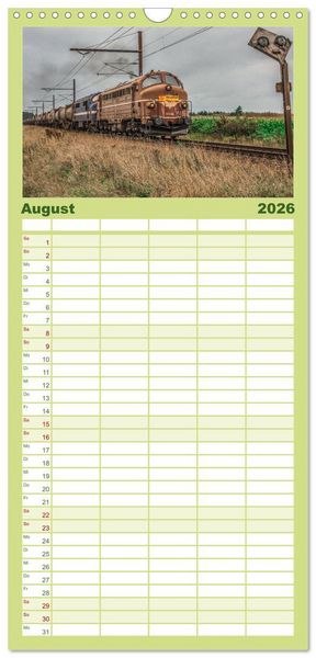 Produktbild: Familienplaner 2026 - D&auml;nische Eisenbahnen mit 5 Spalten (Wandkalender, 21 x 45 cm) CALVENDO