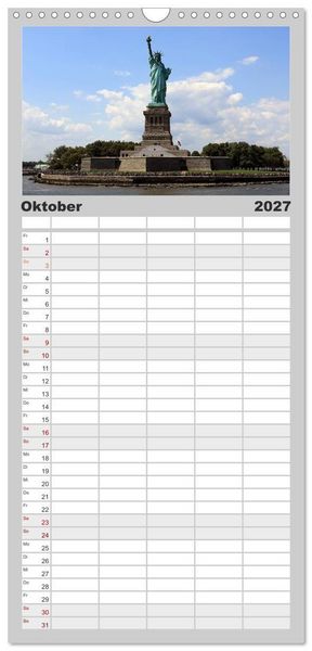 Produktbild: Familienplaner 2027 - New York City mit 5 Spalten (Wandkalender, 21 x 45 cm) CALVENDO