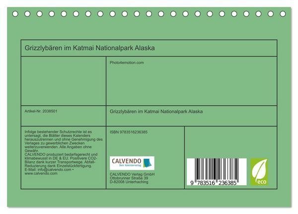 Produktbild: Grizzlyb&auml;ren im Katmai Nationalpark Alaska (Tischkalender 2026 DIN A5 quer), CALVENDO Monatskalender