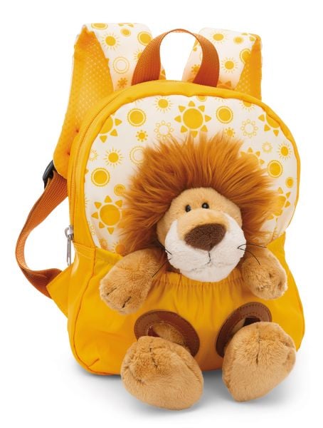 Produktbild: Rucksack mit Pl&uuml;schtier 21x26cm L&ouml;we 25cm gelb