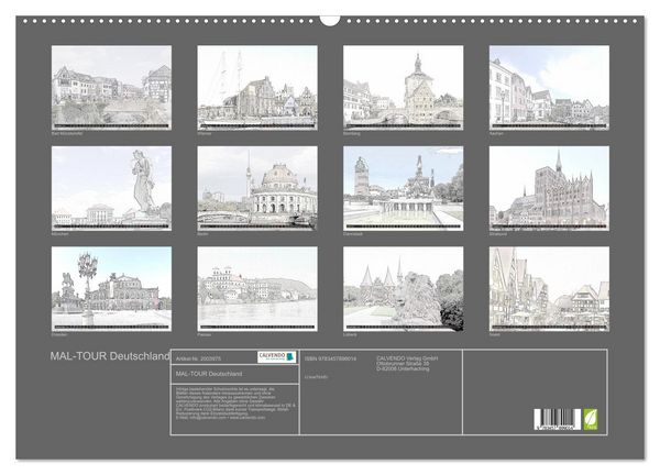 Produktbild: MAL-TOUR Deutschland (Wandkalender 2026 DIN A2 quer), CALVENDO Monatskalender