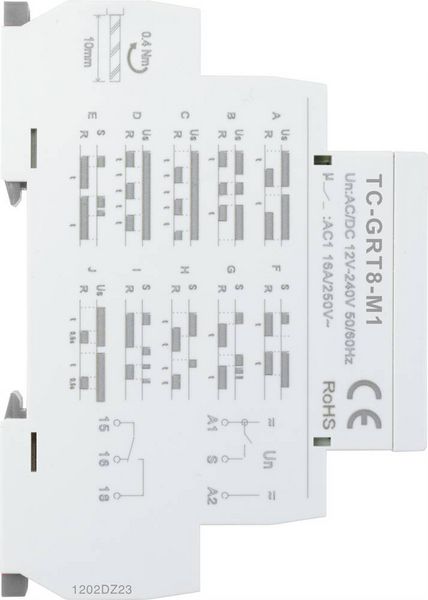 Produktbild: TRU COMPONENTS TC-9963308 Zeitrelais Multifunktional 12 V/AC, 240 V/AC 1 St. Zeitbereich: 0.1 s - 10 Tage 1 Wechsler
