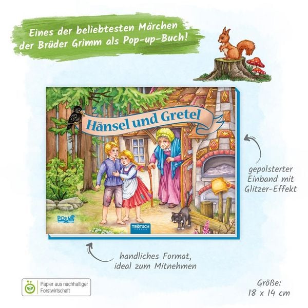 Produktbild: Tr&ouml;tsch M&auml;rchenbuch Pop-up-Buch H&auml;nsel und Gretel