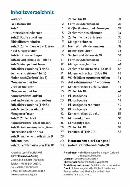 Vorschule: Zahlen entdecken