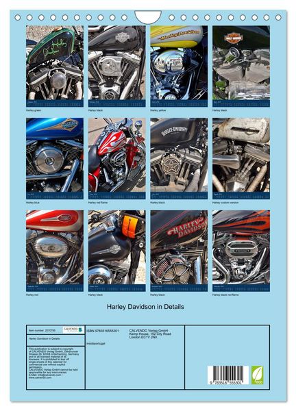 Produktbild: Harley Davidson in Details (Wall Calendar 2026 DIN A4 portrait), CALVENDO 12 Month Wall Calendar