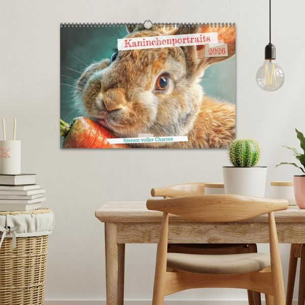 Produktbild: Kaninchenportraits &ndash; Szenen voller Charme (Wandkalender 2026 DIN A3 quer), CALVENDO Monatskalender