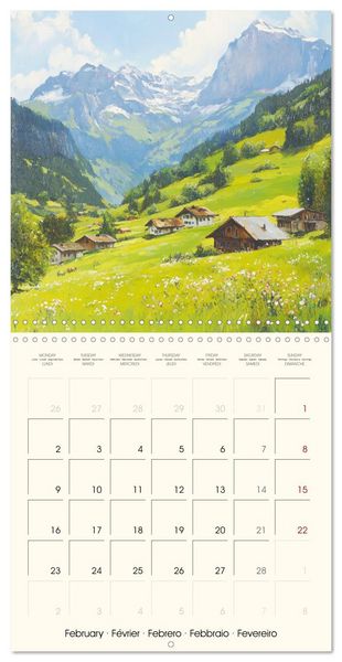 Produktbild: Majestic mountain retreats. Alpine landscape paintings (Wall Calendar 2026 12 &times; 12 Inch) CALVENDO 12 Month Wall Calendar