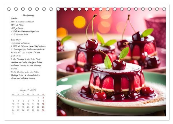 Produktbild: Naschkatzentr&auml;ume - S&uuml;ndhaft leckere Desserts mit einfachen Rezepten (Tischkalender 2026 DIN A5 quer), CALVENDO Monatskalender