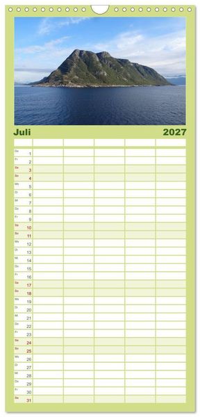 Produktbild: Familienplaner 2027 - Impressionen von Norwegen entlang der Hurtigruten mit 5 Spalten (Wandkalender, 21 x 45 cm) CALVENDO