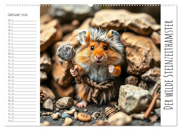 Produktbild: History Hamster - Die Geschichte der Welt in 12 Nagerbildern (Wandkalender 2026 DIN A2 quer), CALVENDO Monatskalender