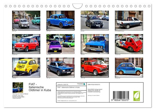 Produktbild: FIAT - Italienische Oldtimer in Kuba (Wandkalender 2026 DIN A4 quer), CALVENDO Monatskalender