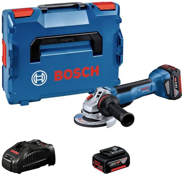 Bosch Professional GWS 18V-10 P 06019J4101 Akku-Winkelschleifer 125 mm inkl. 2. Akku, inkl. Ladegerät, inkl. Koffer 18 V 5 Ah
